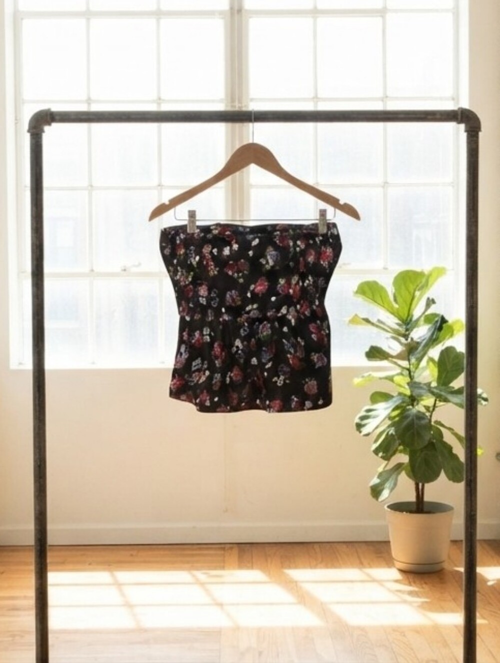 Floral Black Strapless Shorts Women’s Summer Short